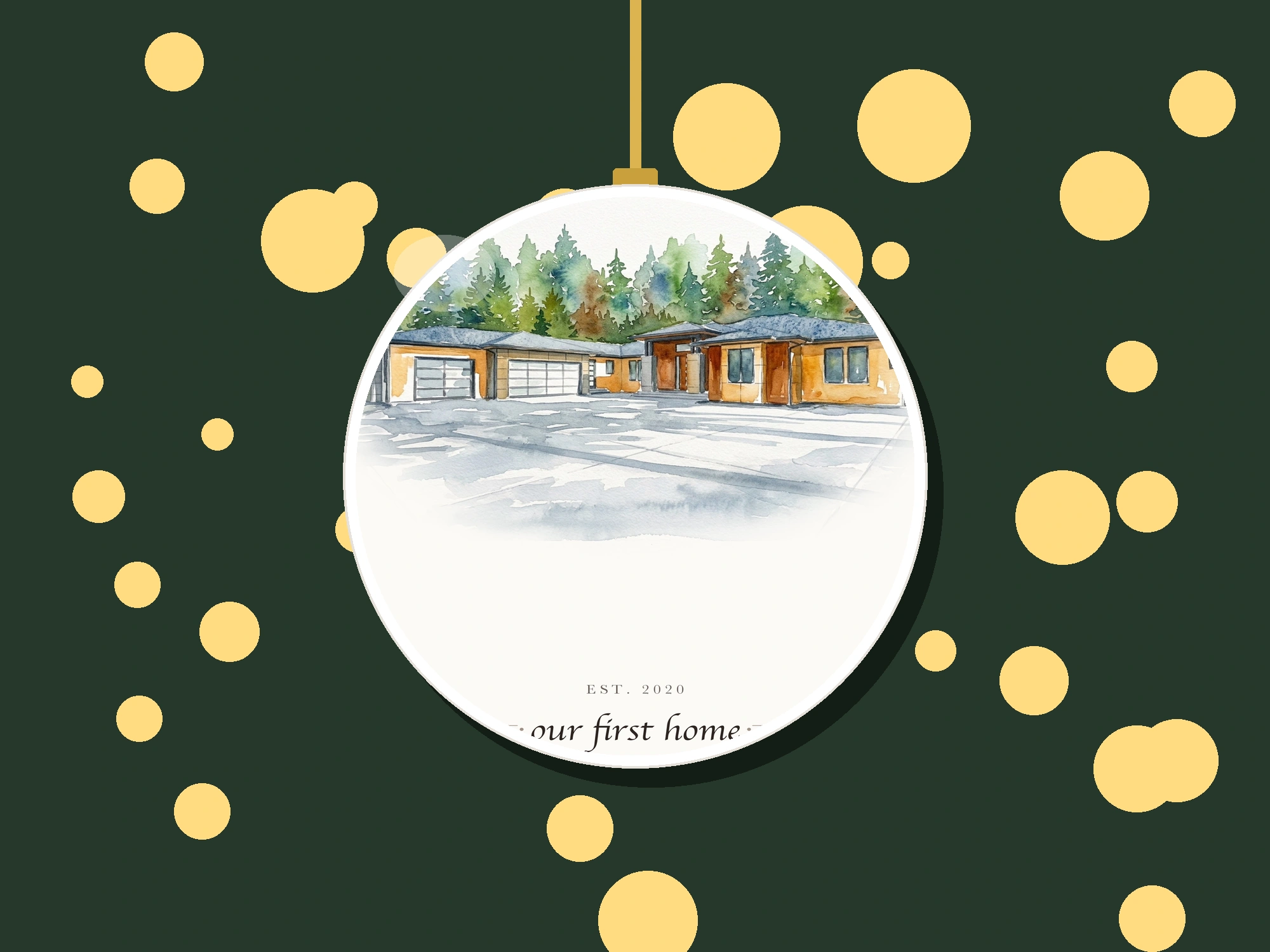 Custom House Christmas Tree Ornament