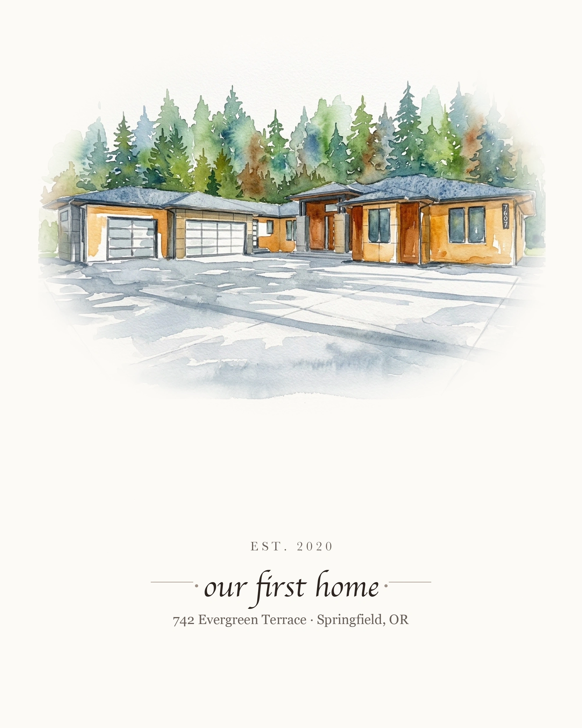 Watercolor House Portrait